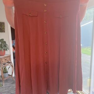 Button up midi skirt
